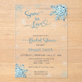 BLUE SNOW IN LOVE VRIJGEZELLENFEEST ACRYL UITNODIGINGEN