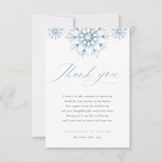 Blue Snow in Love Vrijgezellenfeest Bedankkaart (Voorkant)