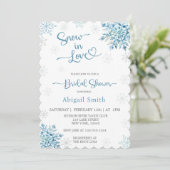 BLUE SNOW IN LOVE VRIJGEZELLENFEEST KAART (Staand voorkant)