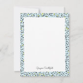 Blue Snow Leopard Print Persoonlijke briefpapier K Kaart (Voorkant)