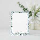 Blue Snow Leopard Print Persoonlijke briefpapier K Kaart (Staand voorkant)