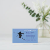 Blue Snow Skier Logo Business Sjabloon Visitekaartje (Staand voorkant)
