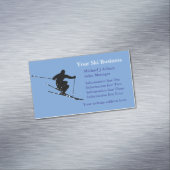 Blue Snow Skier Logo Visitekaartje Magneet (Voorbeeld)