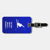 Blue Snow Skiing Bagagelabel (Voorkant horizontaal)