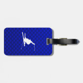 Blue Snow Skiing Bagagelabel (Achterkant horizontaal)