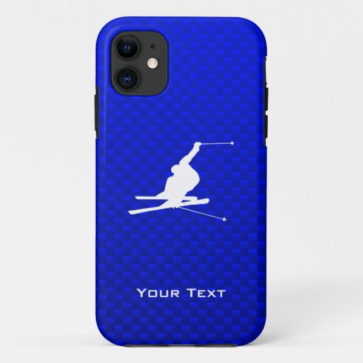 Blue Snow Skiing Case-Mate iPhone Case (Achterkant)