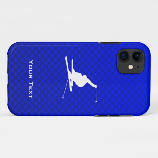 Blue Snow Skiing Case-Mate iPhone Case (Achterkant (horizontaal))