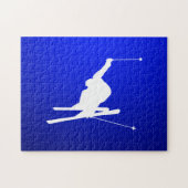 Blue Snow Skiing Legpuzzel (Horizontaal)