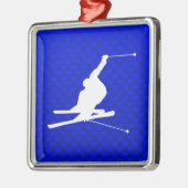 Blue Snow Skiing Metalen Ornament (Links)