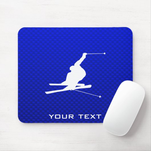 Blue Snow Skiing Muismat (Met muis)