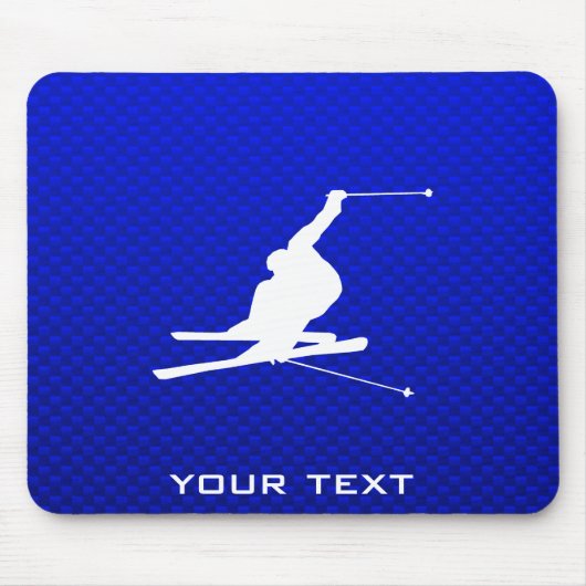 Blue Snow Skiing Muismat (Voorkant)