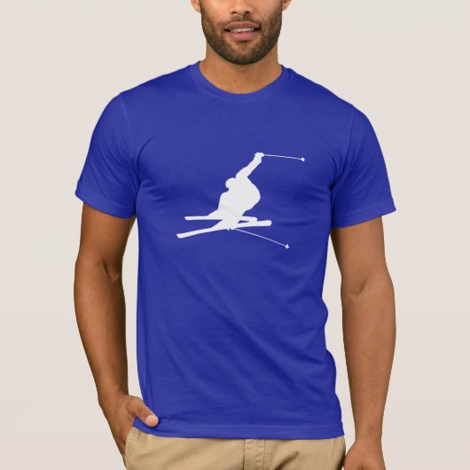 Blue Snow Skiing T-shirt (Voorkant)