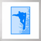 Blue Snowboard Logo Poster (Voorkant)