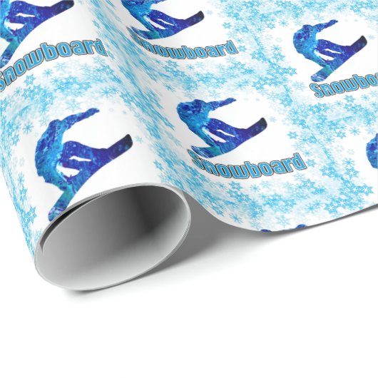 Blue Snowboarder Cadeaupapier (Rol Hoek)