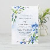 Blue Snowdrops Scilla Spring Floral Wedding Kaart (Staand voorkant)
