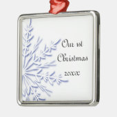 Blue Snowflake 1st Christmas Together Ornament (Links)