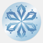 Blue Snowflake 2 Ronde Sticker (Voorkant)