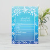 Blue Snowflake advies voor mammie Baby shower Game Kaart (Staand voorkant)
