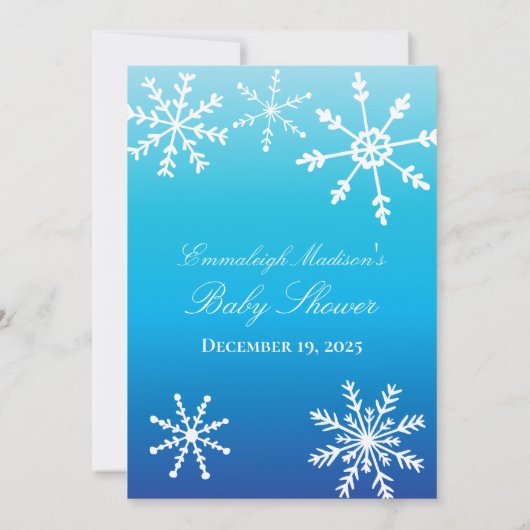 Blue Snowflake advies voor mammie Baby shower Game Kaart (Achterkant)