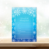 Blue Snowflake advies voor mammie Baby shower Game Kaart