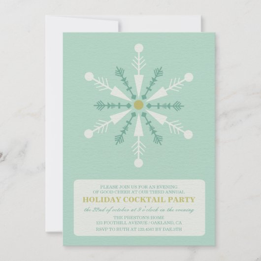 Blue Snowflake Annual Holiday Party (uitnodiging t Kaart (Voorkant)