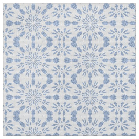 Blue Snowflake B Stof (Swatch)