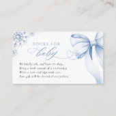 Blue Snowflake Baby Shower Books for Baby Informatiekaartje (Voorkant)