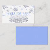 Blue Snowflake Baby shower Books for Baby Kaart Visitekaartje (Voorkant / Achterkant)