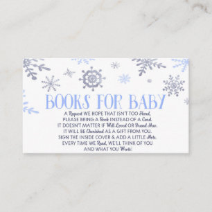Blue Snowflake Baby shower Books for Baby Kaart Visitekaartje