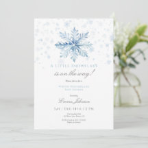 Blue Snowflake Baby shower Invitation