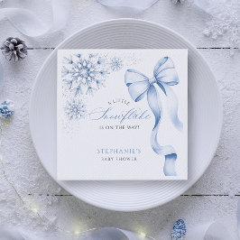 Blue Snowflake Baby shower servetten