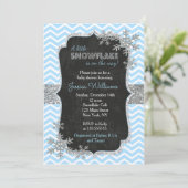 Blue Snowflake Baby Shower-uitvindingen Kaart (Staand voorkant)