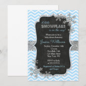 Blue Snowflake Baby Shower-uitvindingen Kaart (Voorkant / Achterkant)