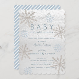 Blue Snowflake Baby zijn koude buiten Baby shower Kaart