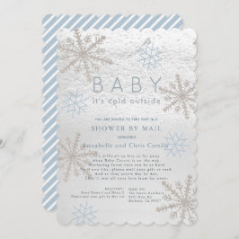 Blue Snowflake Baby zijn koude douche per post Kaart