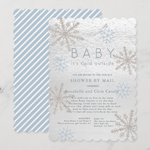 Blue Snowflake Baby zijn koude douche per post Kaart