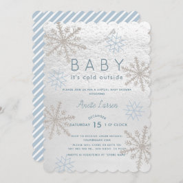 Blue Snowflake Baby zijn koude virtuele Baby showe Kaart