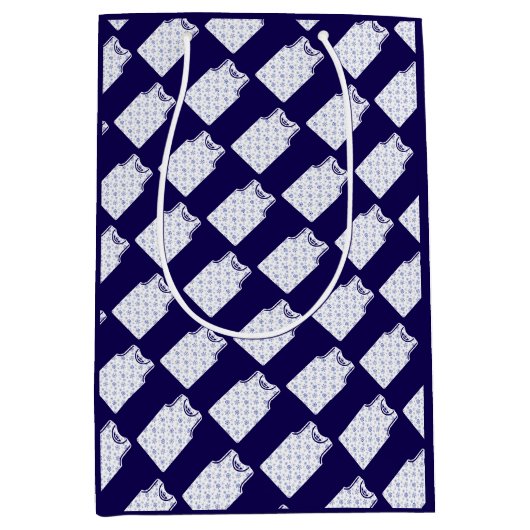 Blue Snowflake Basketball Jersey Medium Cadeauzakje (Voorkant)