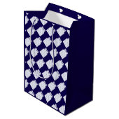 Blue Snowflake Basketball Jersey Medium Cadeauzakje (Achterkant Gekanteld)