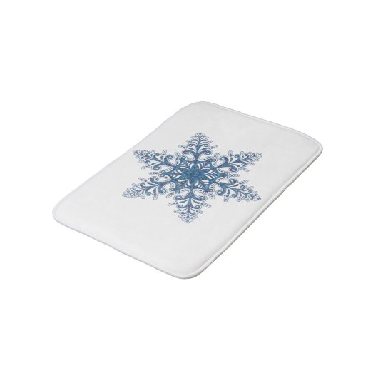 Blue Snowflake Bath Mat (Gekanteld)
