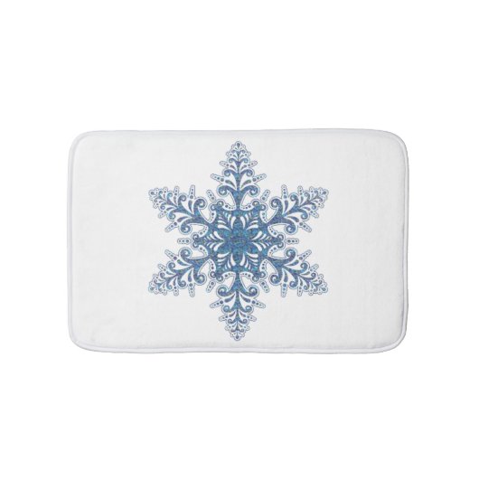 Blue Snowflake Bath Mat (Voorkant)