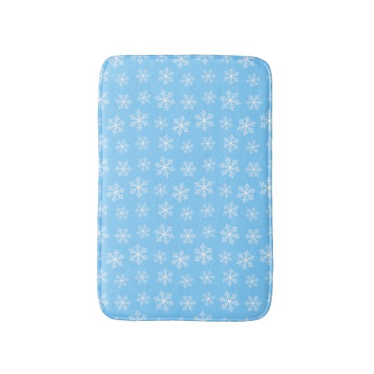 Blue Snowflake Bath Mat (Voorkant Verticaal)