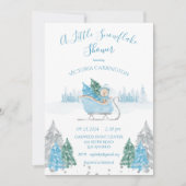 Blue Snowflake Beer Baby shower Invitation Kaart (Voorkant)