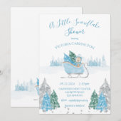 Blue Snowflake Beer Baby shower Invitation Kaart (Voorkant / Achterkant)