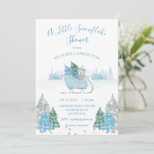 Blue Snowflake Beer Baby shower Invitation Kaart