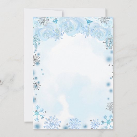 Blue Snowflake Birthday Winter Onederland Kaart (Achterkant)