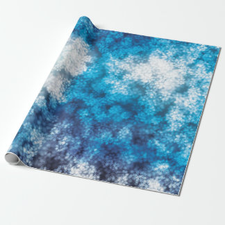 Blue Snowflake Bokeh Glitter Snow Cadeaupapier