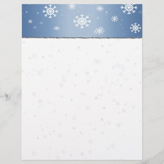 Blue Snowflake Border Letterhead (Voorkant)