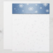 Blue Snowflake Border Letterhead (Voorkant / Achterkant)