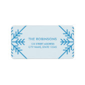 Blue Snowflake Border Return-adres Etiket (Voorkant)